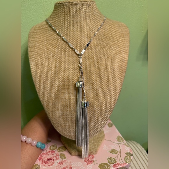 Elegant Silver Tassel Necklace - Picture 1 of 5